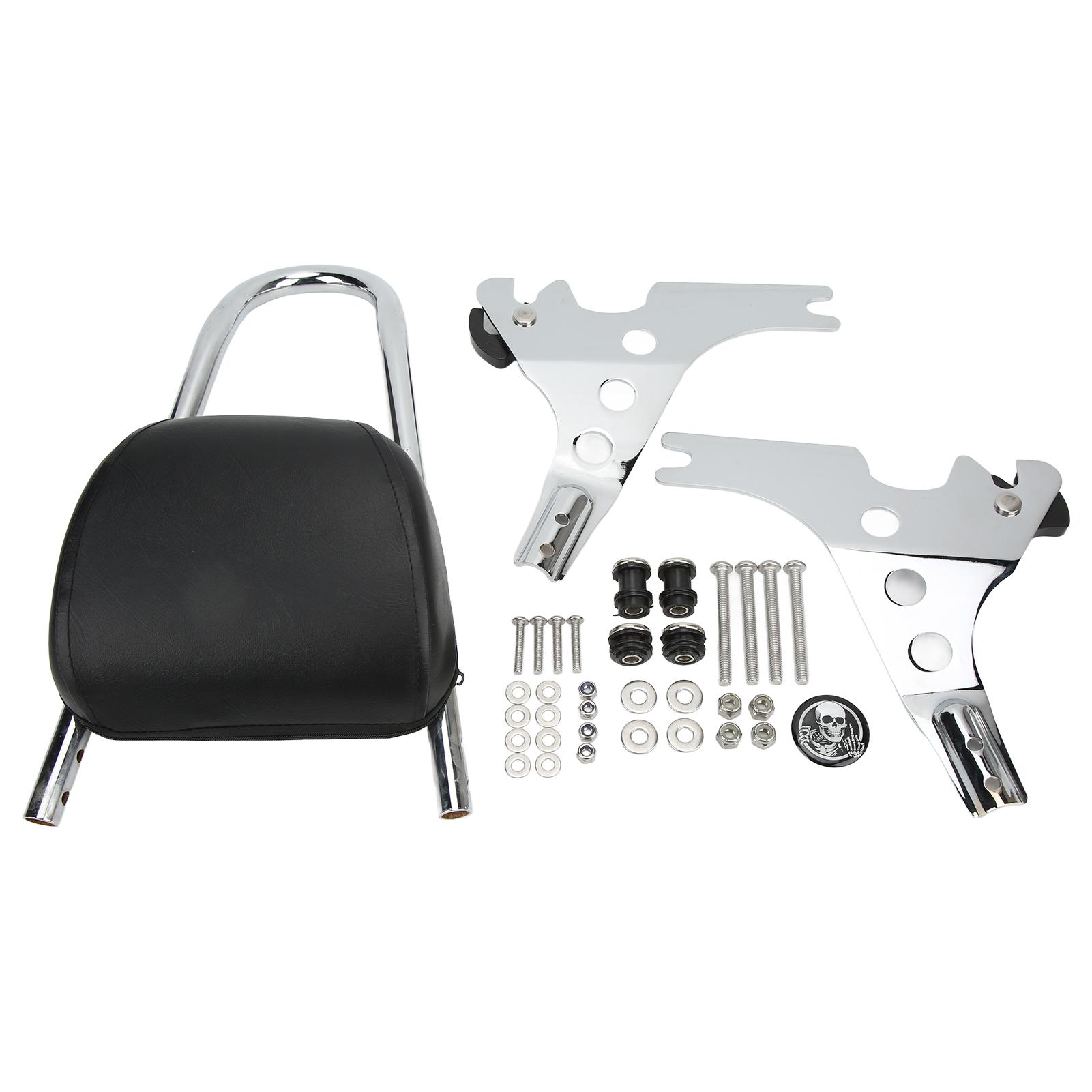 Motorcycle Backrest Detachable Rear Passenger Cushion Replacement for XL1200R XLH1200 2004‑2019Electroplated Silver