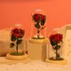 Immortal Rose Night Light with Gold Powder In Glass Dome – Qixi Festival Floral Ornament