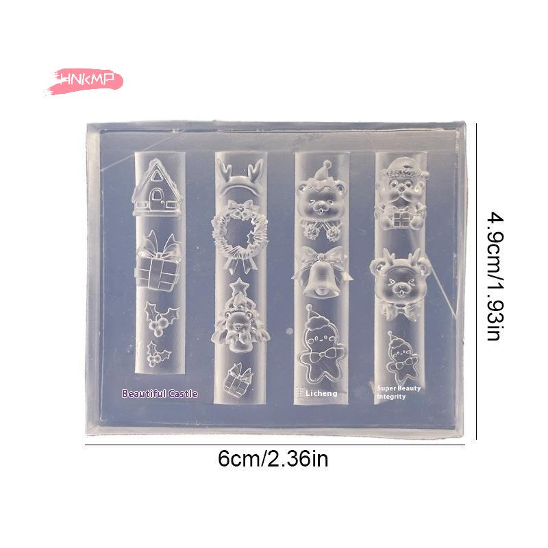 1Pcs Silicone 3D Nail Art Mold Christmas Theme Snowman Christmas Tree Santa Claus DIY Design Manicure Charm for Nail Decorations