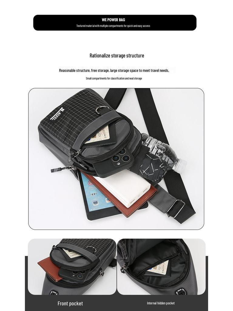 Men's Fashion Cycling Crossbody Bag - Versatile, Casual, Single Shoulder Bag for Outdoor Sports and Commuting