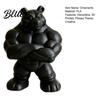 Detailed Muscle Figure 3D Printed Bear Statue, Matte Black Fitness Ornament for Office Figurine Bookshelf Gym Decor, Compact Inspirational Gift