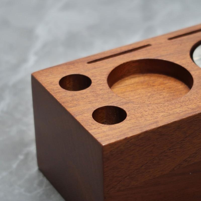 Wood Tamper Station Coffee Supplies Coffee Tool Holder Coffee Tamper Station Wood Material Gift for Coffee Enthusiasts
