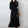 Autumn and Winter Knitted Bottoming Sweater Skirt Women's Super Long Slim Slim Slim Pullover Long Dress Covering the Stomach Long Sleeve Dress