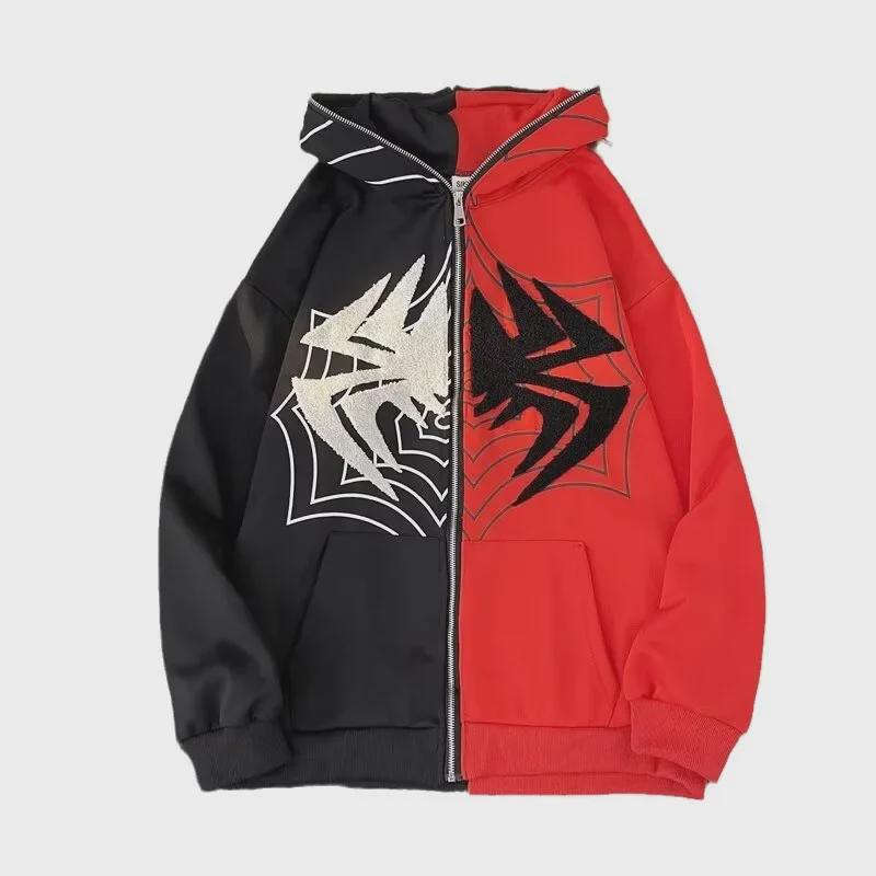 Unisex Spider-Man Embroidered Sports Hoodie Jacket - 300g Loose Fit, Fashionable Design