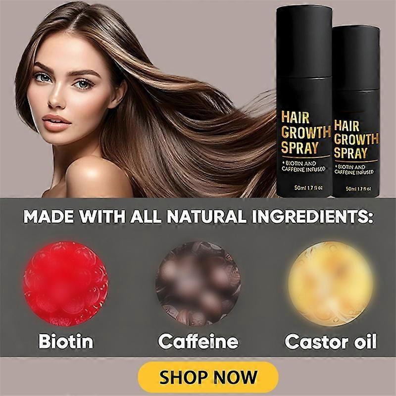 Hair Growth Spray for Thinning Hair 50ml Natural Formula Reduces Hair Loss and Promotes Thicker Stronger Hair 100ML