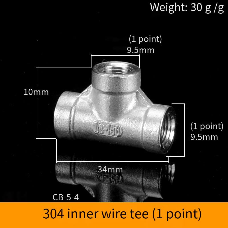 

Premium 304 Stainless Steel Three Way Joint Inner Outer Thread 1/2 3/4 6 Size Wear Resistant Plumbing Hardware Sturdy Water Pipe