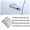 Chrome Carbon Fiber Glossy Black Car Door Handle Cover Trim Styling Auto Accessories for Toyota Sequoia Tundra Tacoma 4Runner