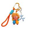 Funny Bag Charm Pendant Creative Curly-haired Doll Key Ring Curly-haired Clown Keychain  for Women