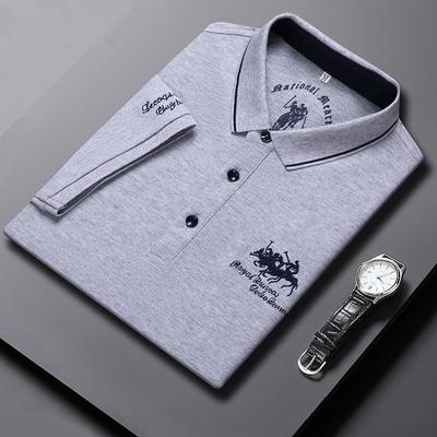 Tričko s krátkým rukávem Pánské tričko POLO Jednoduché tričko Letní klopa Polorukáv Vyšívaný top Tenké tričko pro muže