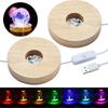 Remote Control Orgonite Pyramid Light Natural Stone Crystal Wood Base LED Night Lamp Dimmable Holder Meditation Decor Healing