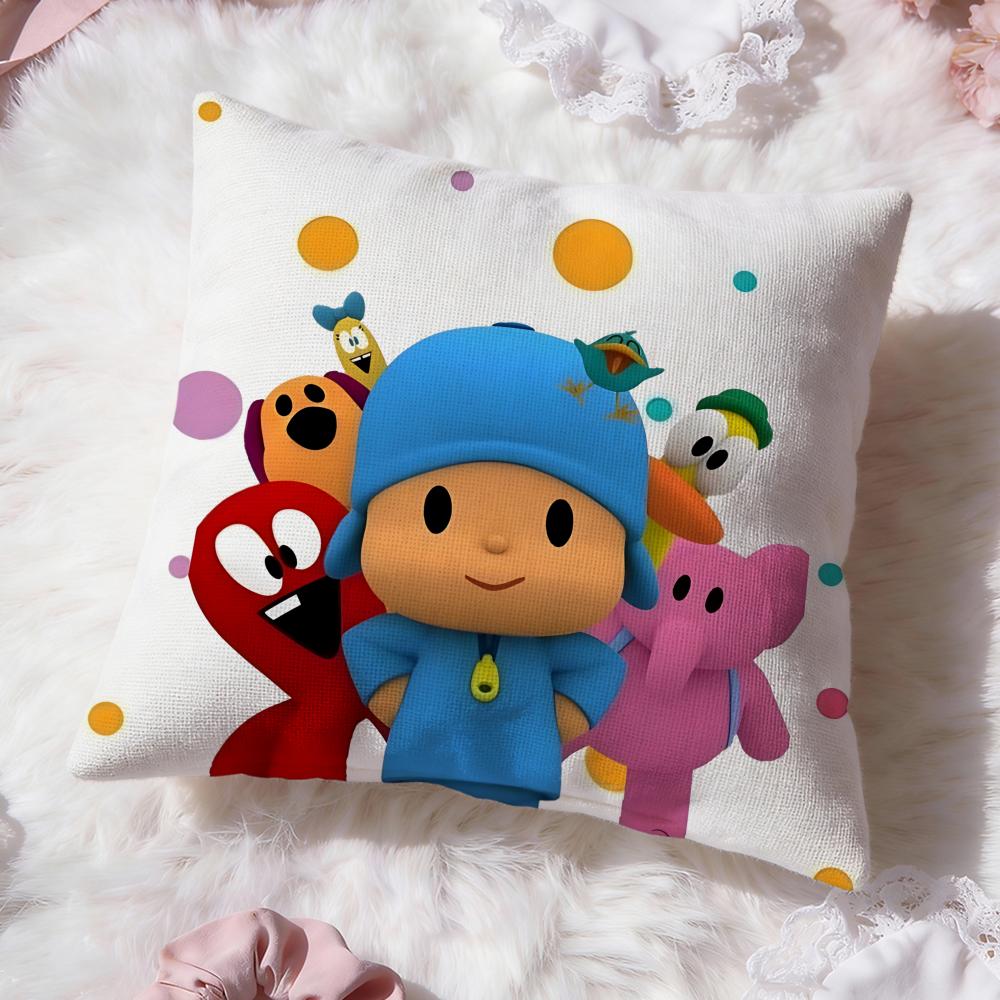 Urocza kreskówka P-Pocoyo Poszewka na poduszkę Premium Comfort Dwustronna Poszewka na poduszkę - Wzór Dwa w Jednym do Każdego Pomieszczenia i Wnętrza Samochodu