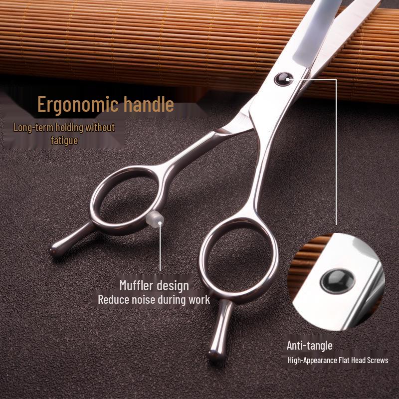Professional Pet Grooming Hair Trimming Set: Curved & Serrated Scissors for Dogs