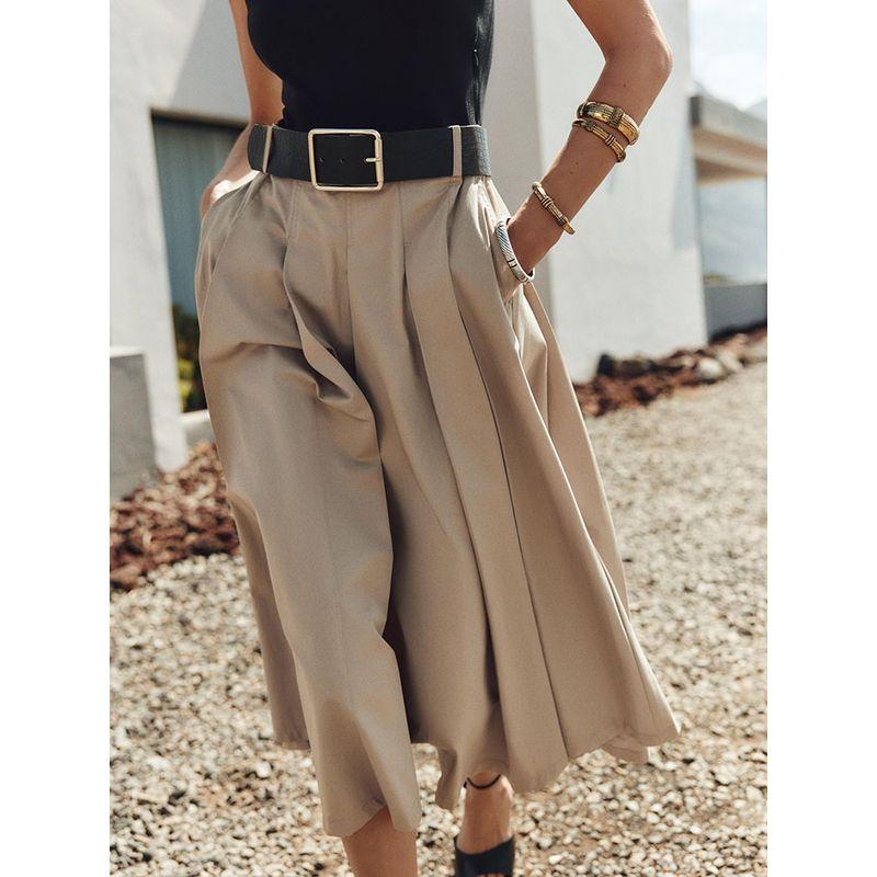 Za2025 Summer New Product Women's Clothes with Belt Strap Padded Shoulder Patchwork round Neck Sleeveless Dress 0387052 088