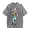 JoJo's Bizarre Adventure Johnny Joestar Tusk Print T Shirt Men Women Clothing Oversized Tshirt Vintage Washed Cotton Streetwear