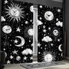 2pcs Classic Mystic Witch Polyester Curtains   Boho Sun Moon Star Mandala Print   Black and White Bedroom Decorative Drapes   for H