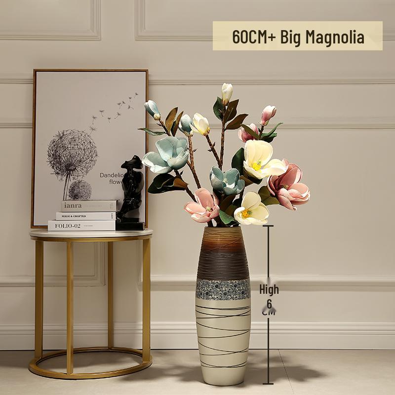 Large European-Style Porcelain Floor Vase for Dried Flowers - Artistic Living Room Ceramic Decoration