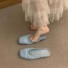 French hollow bag head slippers summer wear 2025 Birkenstocks knitted one-pedal lazy slippers
