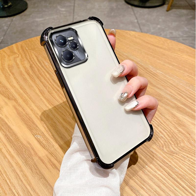 For Realme C35 Case Realme Narzo 50A Prime Cover Realme c35 Phone Case RMX3511 3516 Shockproof Protect Cover Clear electroplate