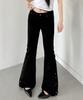 Millieonkoleu Studded Black Slim Cotton Bootcut Pants