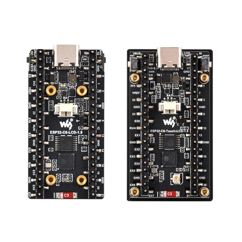 ESP32-C6 1.47inch LCD 172×320 IPS Touch Display Option ESP32-C6 1.9inch Module 262K Color Supports WiFi 6 & Bluetooth
