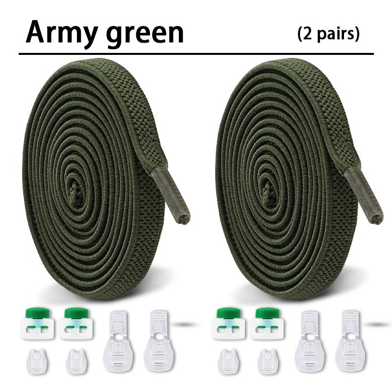 1Pair/2Pair NEW Elastic Shoe Laces Flat Shoelaces Without Ties Kids Round Snap Lock  Adult Quick Shoelace Shoe Accessories