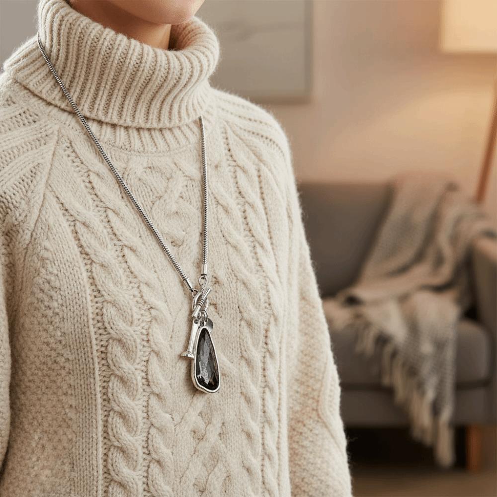 Geometric Type Long Necklace Simple Style Sweater Chain New Bracelet  Women Accessories