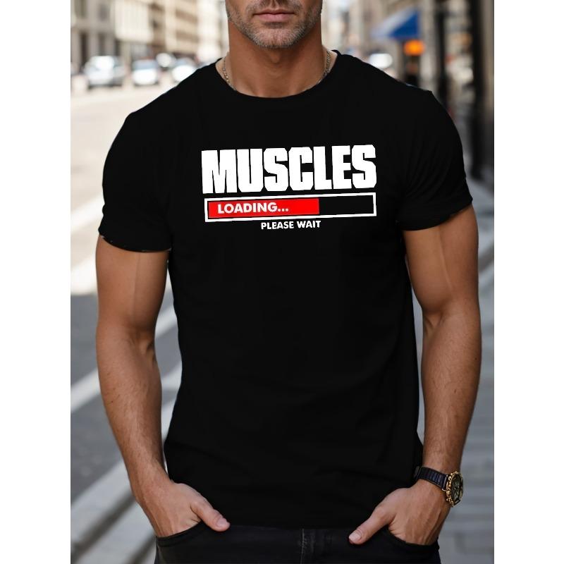 

Funny Text Print Casual Crew Neck Short Sleeves For Men, Quick-drying Comfy Casual Summer T-Shirt For Daily Wear Work Out And Vacation Resorts 4XL чорний