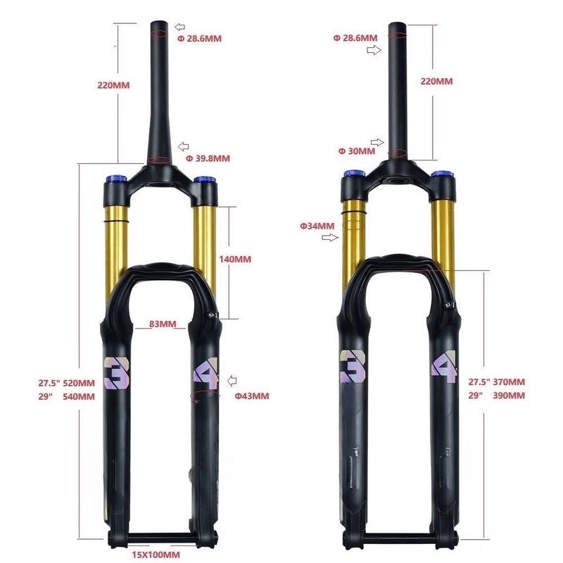 Lishi 34-Tube Honey Badger Air Suspension Mountain Bike Fork