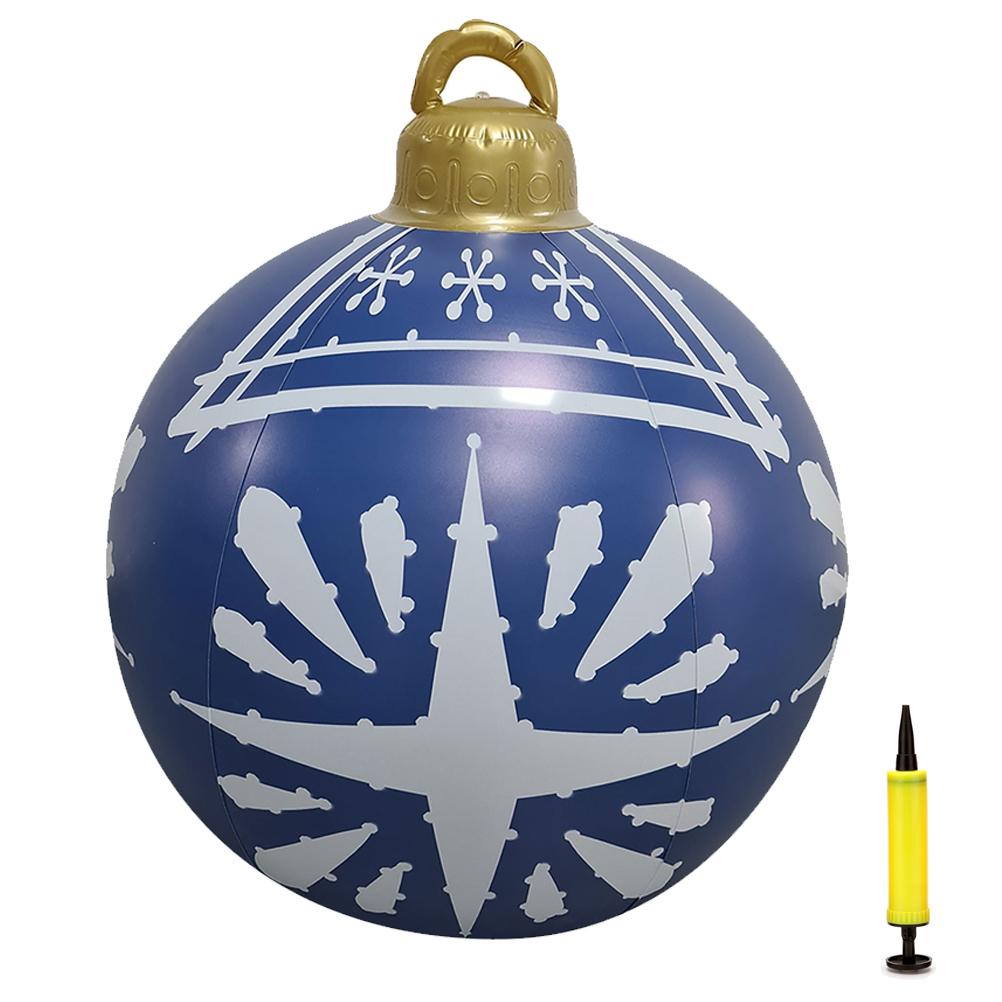 23.6 Inch Christmas Ball Christmas Indoor Outdoor Crafts Decoration PVC Inflatable Ball Family Christmas Holiday Party Ball