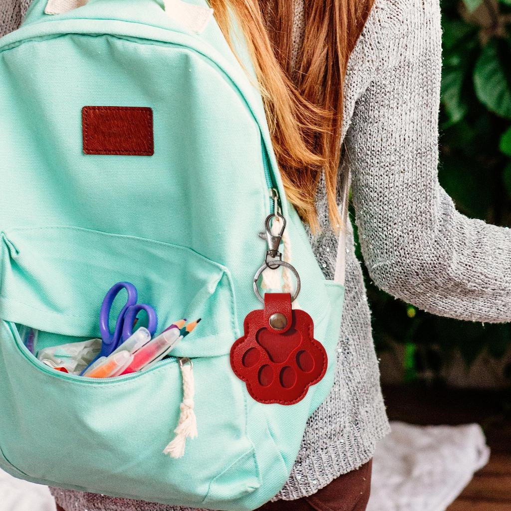 Leather Memorial Pet Hair Storage Bag Paw Keychains Pet Keychains Hair Collector Pendant Keepsake Multifun Portable Keychain