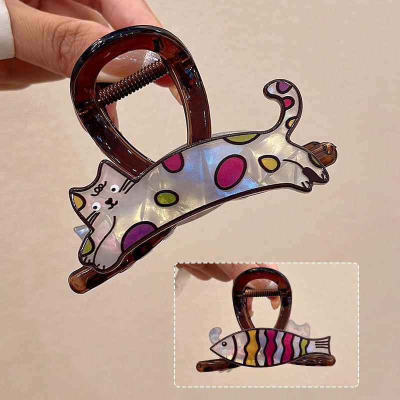 Cartoon Dog Hair Clip Claw Clamp Sweet Versatile Hairpin Female Disc Shark Clip Headwear Girls Women Hair Accessories