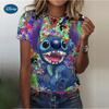 Summer Disney Lilo Stitch 3d Print T-shirts for Women Cute Lady Summer T-shirts Casual O-neck Stitch T-shirts