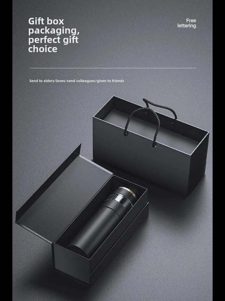 Tragbare Herren-Thermoskanne mit Tee-Sieb und intelligenter Temperaturanzeige - 316 Edelstahl Wasserbecher