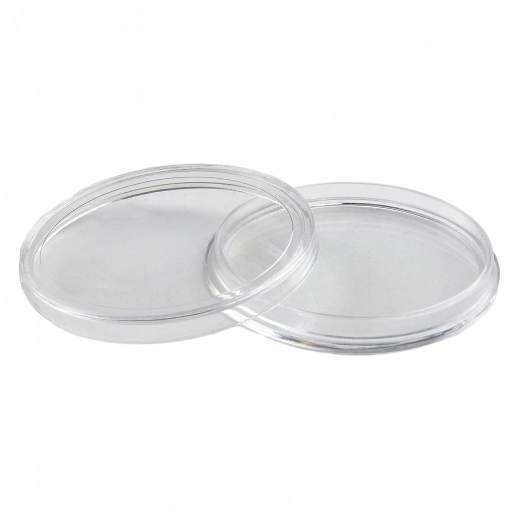 Set of 10 Transparent Coin Cases for Coin Storage (38mm/50mm Diameter)