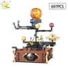 Huiqibao Moc Space Solar System Orbit Planet Model Small Building Block Aerospace Ornament Brick Toy For Children Desk Decor.