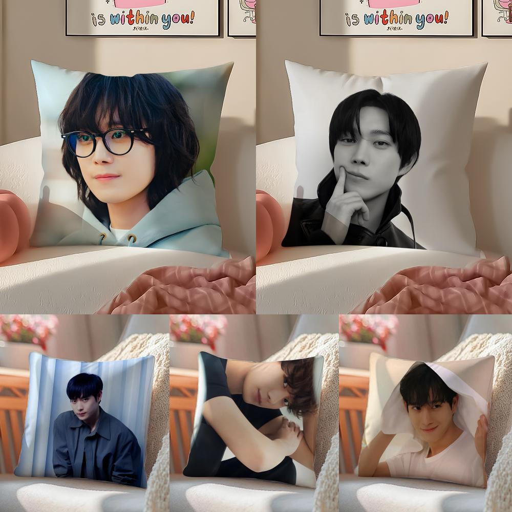 Hot Handsome Korean Actor KKim Youngdae Cushion Cover Pillowcase Short Plush Invisible Zipper Room Sofa Cushion Cover
