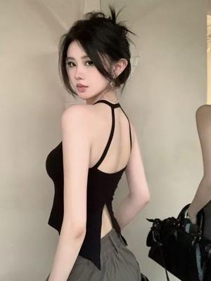 Trendy Sexy Pure Desire Halter Off-Shoulder Sleeveless Crop Top for Women
