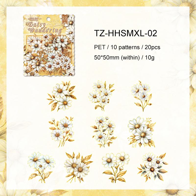 Sea of Flower Frame Series Vintage Plant Floral Landscape PET Sticker Creative DIY Journal Material Collage Stationery