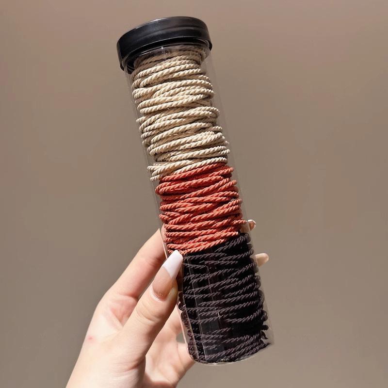 Kleiner Bär Hochelastisches Kaffee-Haargummi für Frauen und Mädchen - Langlebig, Schlicht und Elegant