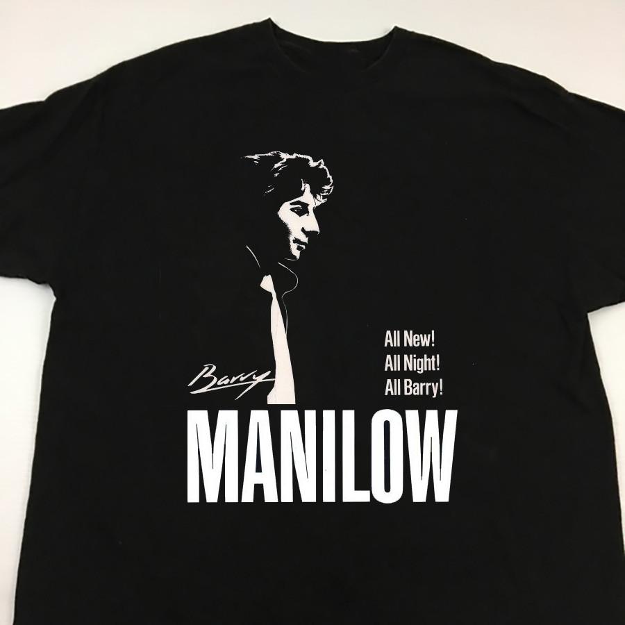 New Barry Manilow Concert Short Sleeve Tee Black Shirt All Size B2374