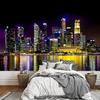 City Landscape Wallpaper Lights Harbor Ocean City Mural Living Room Bedroom Home Decor