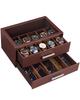 ProCase Watch Drawer Watch Sunglasses Storage Box with Clear Jewelry Storage Perfect Gift for Espresso 10-Piece Case, 2-Tier Type, Men's & Top,