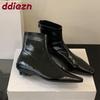 Fashion Fashion Pointed Toe Women Flats Ankle Stretch Boots Shoes Casual Female Zippers Footwear Flats Ladies Short Boots Shoes