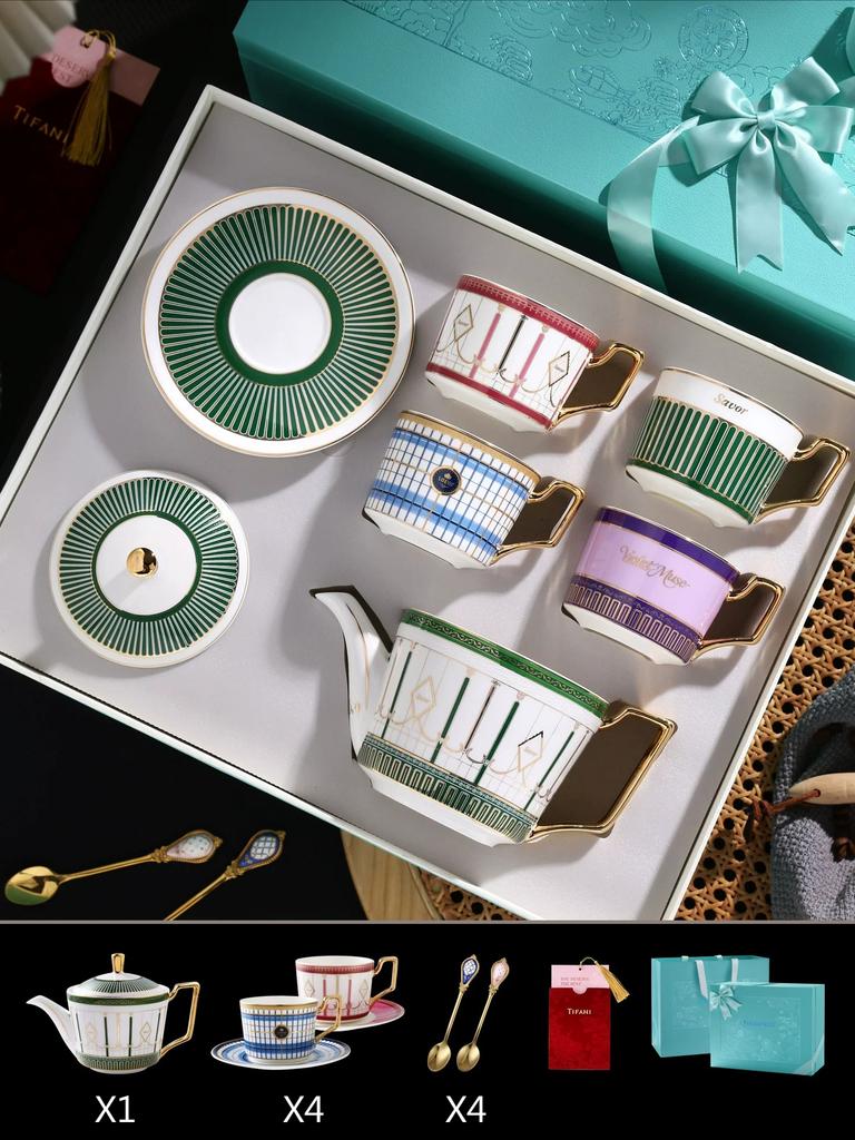 French Afternoon Tea Set Elegant Premium Ceramic Coffee Cup Gift Box Wedding Present Home Tableware Supplies