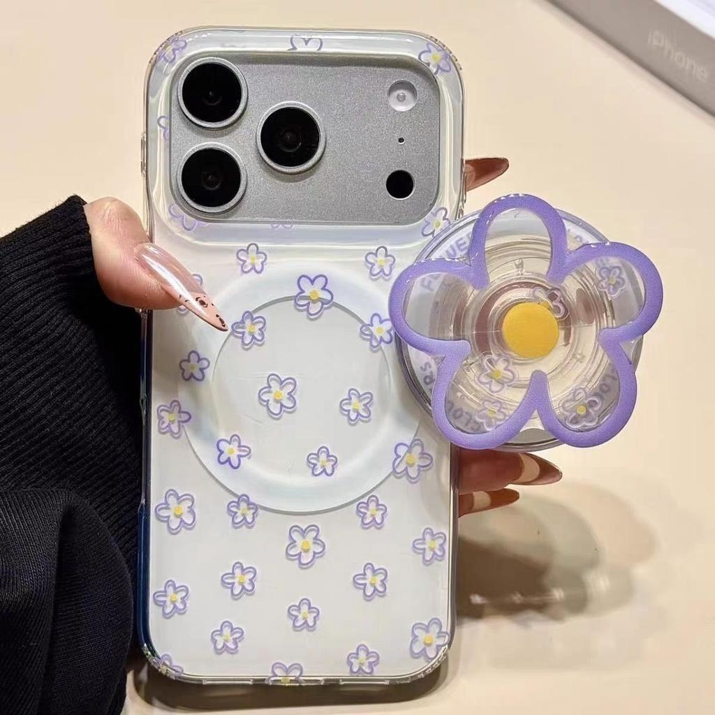 Purple Flower Is Suitable for Samsung S11fe Mobile Phone Case S11ultra/s11plus Double-layer Magnetic Attraction 1 Apple 11promax.
