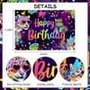 Cheereveal Rainbow Cheetah Birthday Decorations for Boys Girls - Leopard Print Happy Birthday Backdrop, Cheetah Wild Cake Cupcake Toppers, Jungle