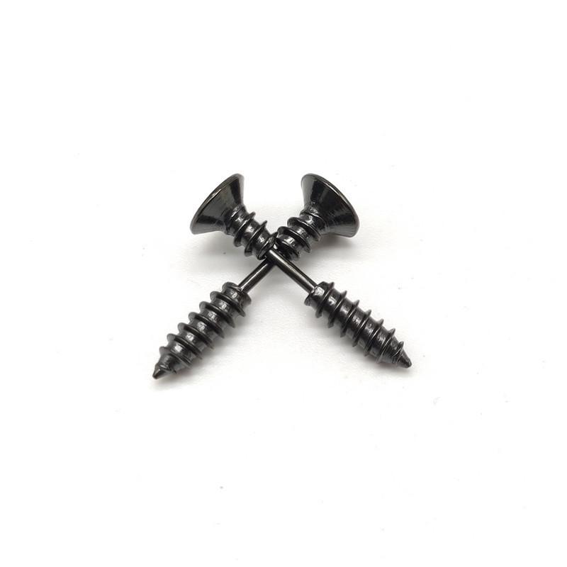 Unisex Trendige Edelstahl-Schraubohrringe - Punk-Stil Ohrclips für Schüler