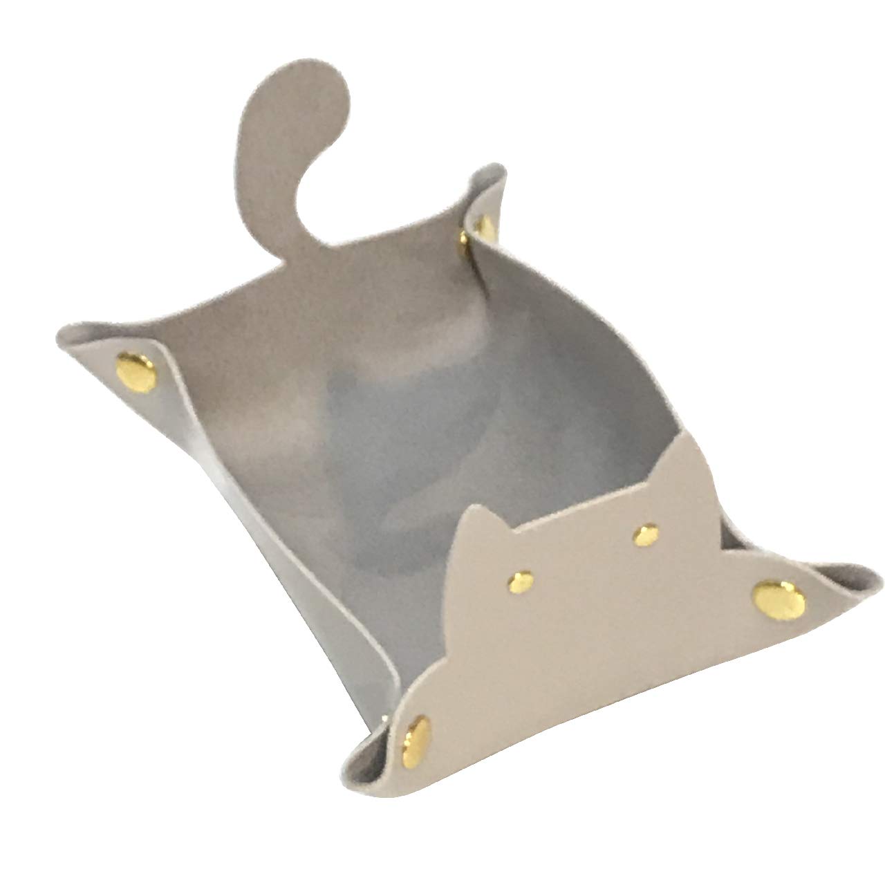 

Лоток для кошек, аксессуары, складной лоток для хранения, аксессуары, ключи, часы, кольцо, очки, футляр для хранения, коробка, кошка, товары для кошек, разное, милый подарок [Cicogna] серый