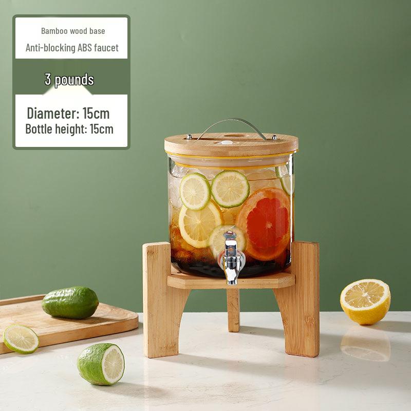 Large Capacity Glass Beverage Dispenser with Faucet for Cold Drinks and Fruit Tea