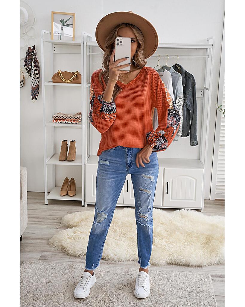 Azura Exchange Eyelet Thermal Knit Top